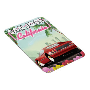 Magnet Flexible Affiche de voyage de San Jose, la Californie