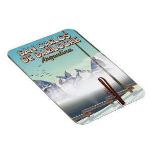 Magnet Flexible Affiche de voyage de São Carlos de Bariloche Ski