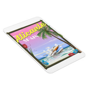 Magnet Flexible Affiche de voyage de style vintage Alicante Espagn