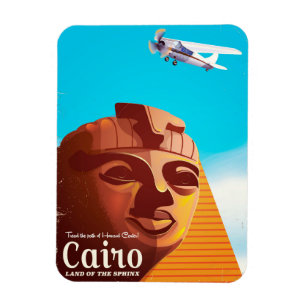 Magnet Flexible Affiche de voyage de style vintage du Caire Égypte