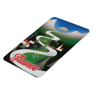 Magnet Flexible Affiche de voyage de style vintage France.