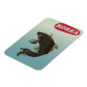 Magnet Flexible Affiche de voyage de style vintage Korea Koi