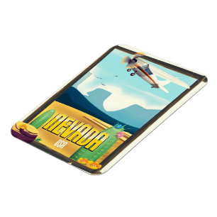 Magnet Flexible affiche de voyage de style vintage Nevada USA.