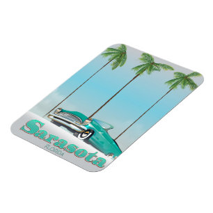 Magnet Flexible Affiche de voyage de style vintage Sarasota Florid