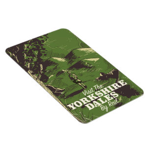 Magnet Flexible Affiche de voyage de style vintage Yorkshire Dales