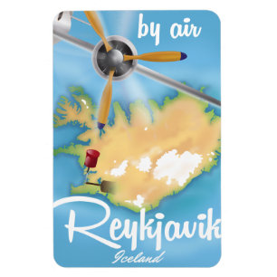 Magnet Flexible Affiche de voyage de vacances à Reykjavik, Islande
