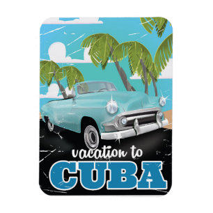 Magnet Flexible Affiche de voyage de voiture vintage cubaine