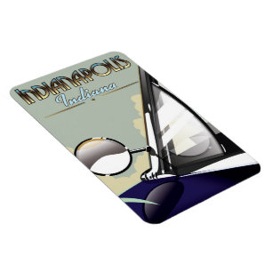 Magnet Flexible Affiche de voyage de voiture vintage d'Indianapoli