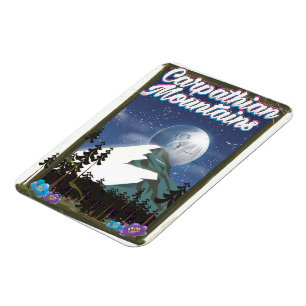 Magnet Flexible Affiche de voyage des monts Carpates