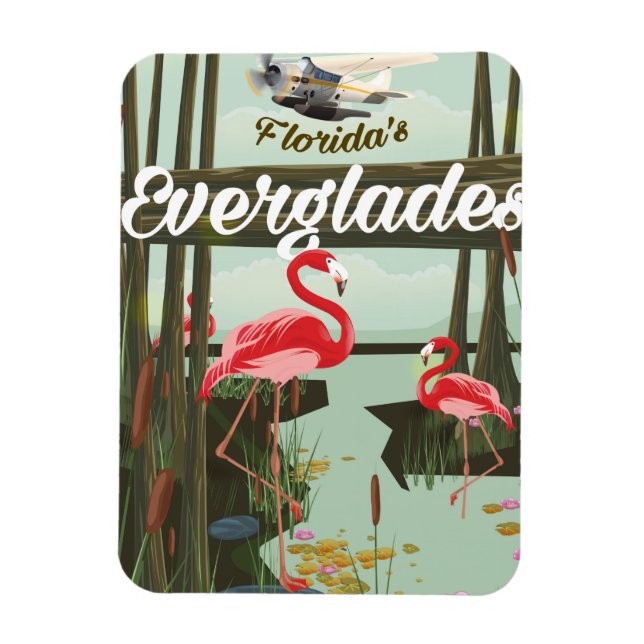 Magnet Flexible affiche de voyage dessin animé des Everglades de F (Vertical)