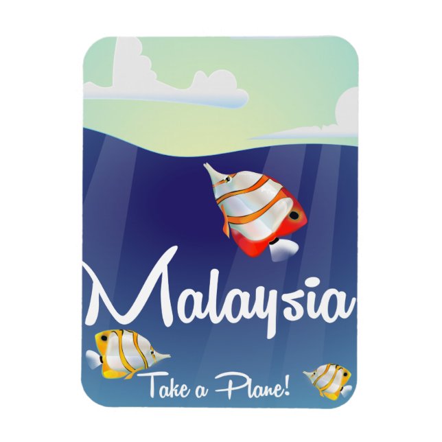 Magnet Flexible Affiche de voyage dessin animé Malaisie (Vertical)