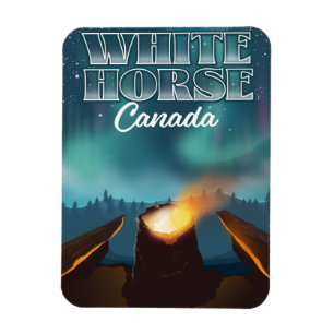 Magnet Flexible Affiche de voyage du Canada du Cheval blanc