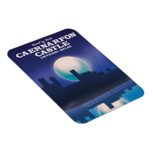 Magnet Flexible Affiche de voyage du château de Caernarfon, Gwyned