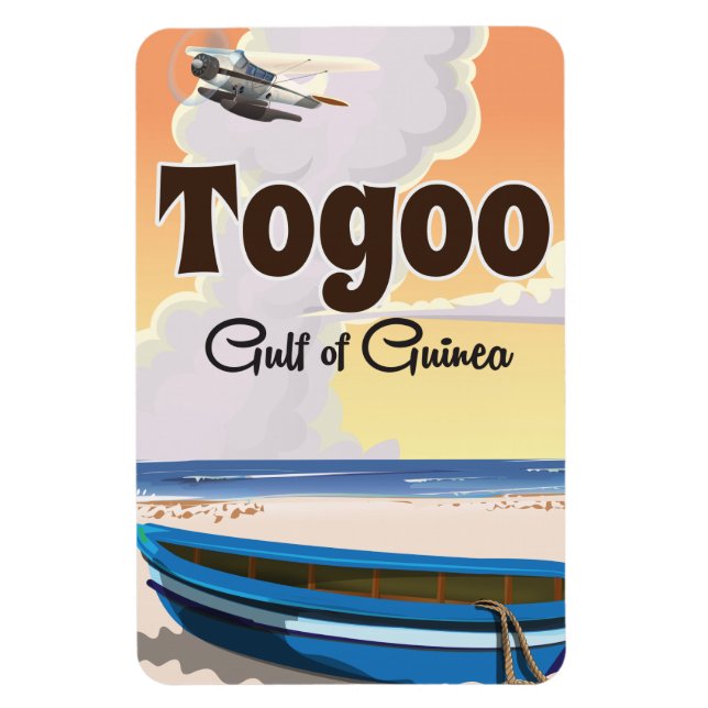 Magnet Flexible Affiche de voyage du golfe du Togo en Guinée (Vertical)