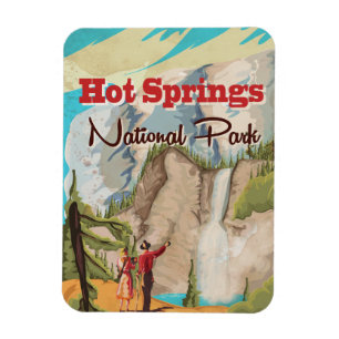 Magnet Flexible affiche de voyage du parc national Hot Springs