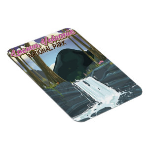 Magnet Flexible Affiche de voyage du parc national volcanique de L