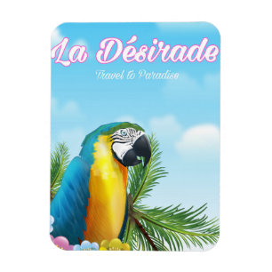 Magnet Flexible Affiche de voyage du perroquet de La Désirade