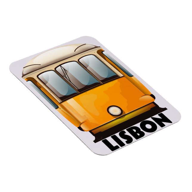 Magnet Flexible Affiche de voyage du tramway jaune de Lisbonne (Côté Droit)