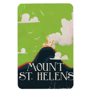 Magnet Flexible Affiche de voyage du volcan Mont St. Helens