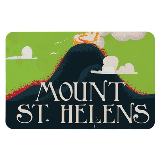 Magnet Flexible Affiche de voyage du volcan Mont St. Helens (Horizontal)