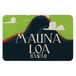Magnet Flexible Affiche de voyage du volcan Mount Loa à Hawaii