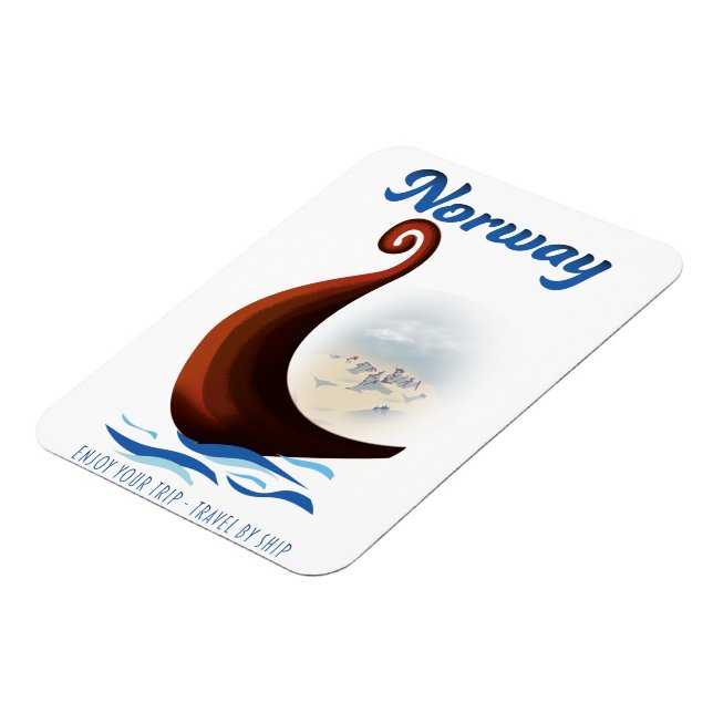 Magnet Flexible Affiche de voyage en bateau long de Norvège (Côté Gauche)