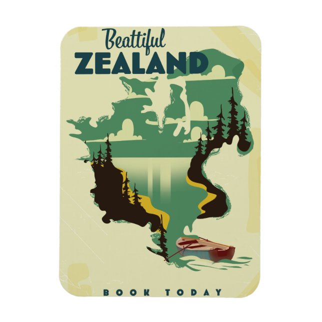 Magnet Flexible Affiche de voyage en Beautiful Zealand (Vertical)