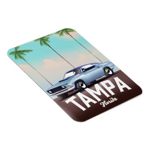 Magnet Flexible Affiche de voyage en voiture à Tampa Floride