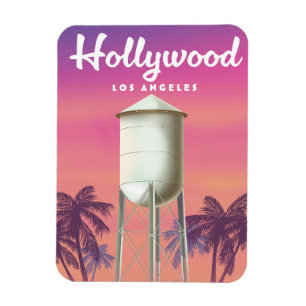 Magnet Flexible Affiche de voyage Hollywood Los Angeles