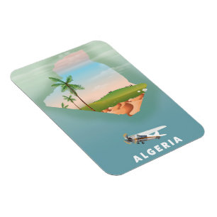Magnet Flexible Affiche de voyage illustrée de l'Algérie.