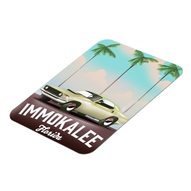 Magnet Flexible Affiche de voyage Immokalee Floride Supercar (Côté Gauche)