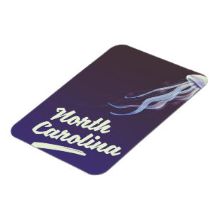 Magnet Flexible Affiche de voyage Méduse de Caroline du Nord