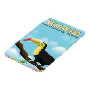Magnet Flexible Affiche de voyage Melanesia Toucan