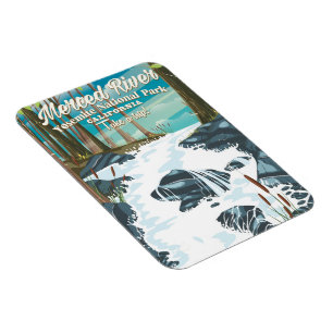 Magnet Flexible Affiche de voyage Merced River Californie