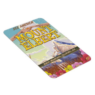 Magnet Flexible Affiche de voyage Mont Elbert, Colorado USA