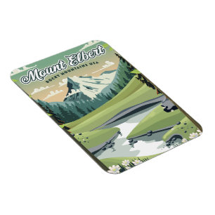 Magnet Flexible Affiche de voyage Mont Elbert Montagnes Rocheuses