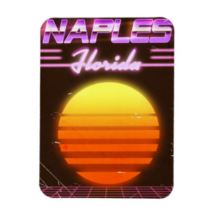 Magnet Flexible Affiche de voyage Naples Floride années 80