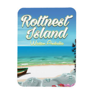 Magnet Flexible Affiche de voyage océanique de Rottnest Island Aus