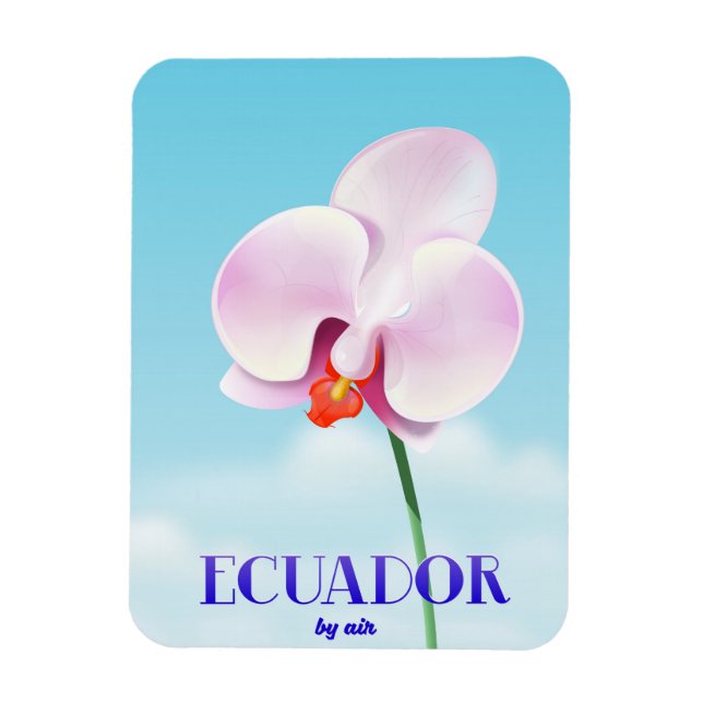 Magnet Flexible affiche de voyage orchidée Équateur (Vertical)