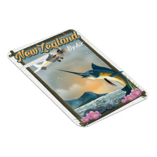 Magnet Flexible Affiche de voyage pour la pêche en Nouvelle-Zéland