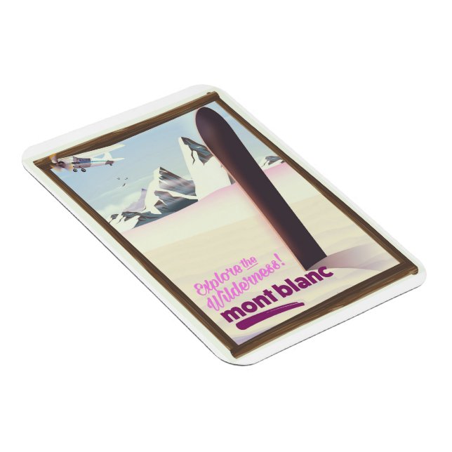 Magnet Flexible Affiche de voyage pour le snowboard mont blanc. (Côté Droit)