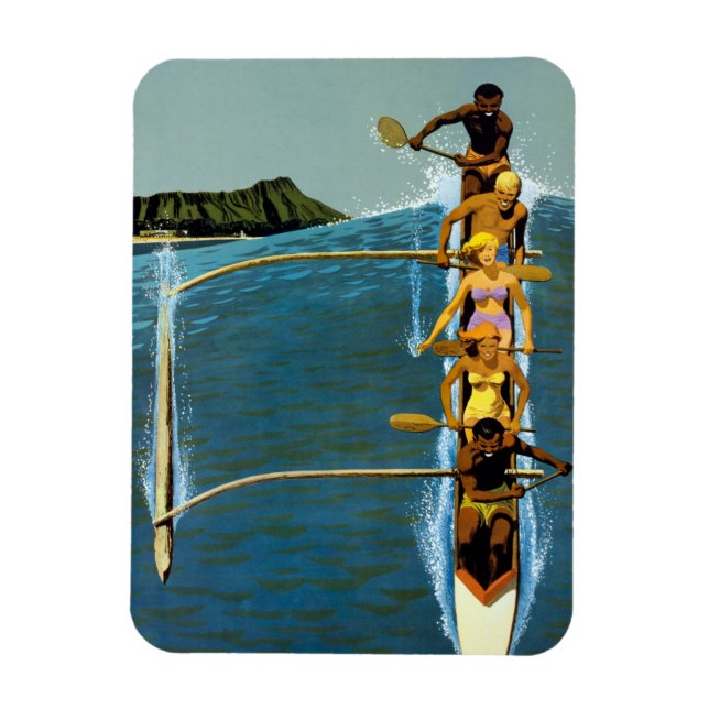 Magnet Flexible Affiche De Voyage Pour United Air Lines Vers Hawai (Vertical)