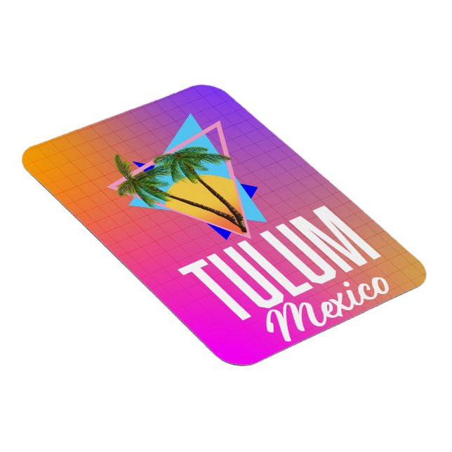 Magnet Flexible Affiche de voyage rétro Tulum Mexique. (Côté Droit)