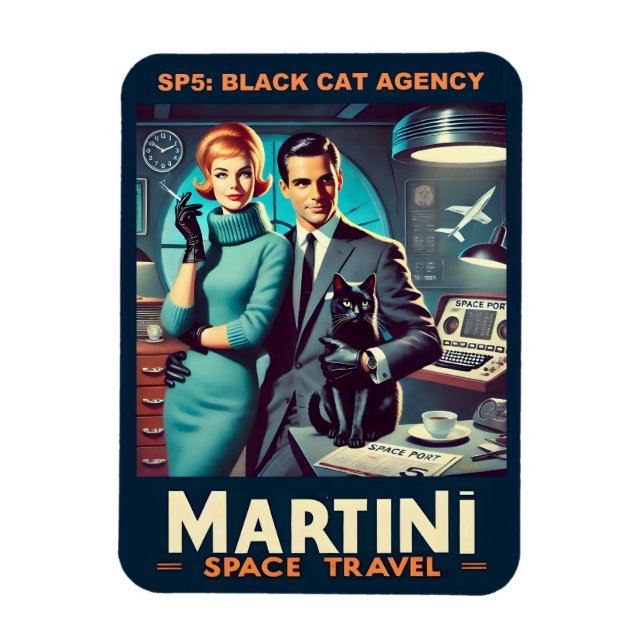 Magnet Flexible Affiche de voyage spatial Martini SP5 : Agence Bla (Vertical)