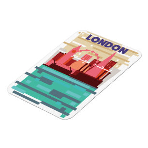 Magnet Flexible Affiche de voyage sur la skyline de Londres.