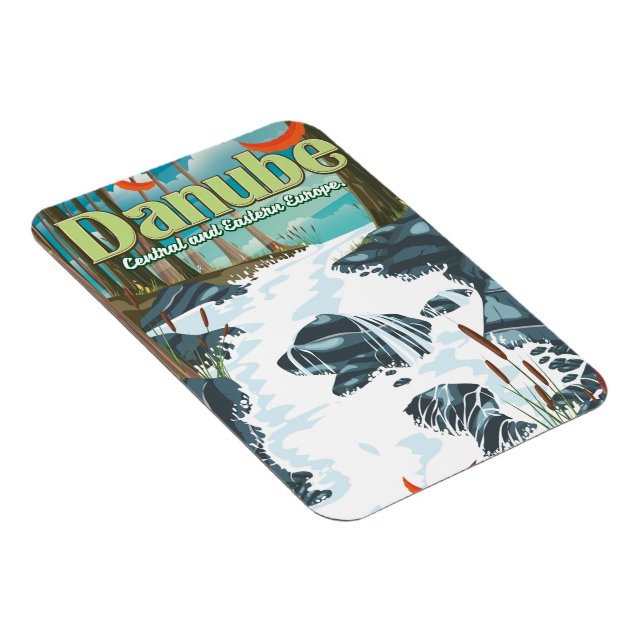 Magnet Flexible Affiche de voyage sur le fleuve européen Danube (Côté Droit)