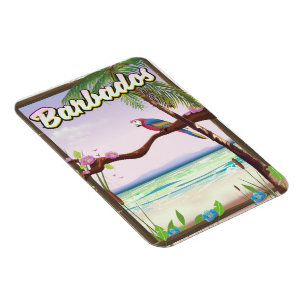 Magnet Flexible Affiche de voyage sur le paysage du perroquet de l
