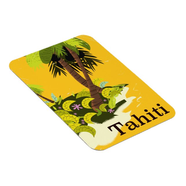 Magnet Flexible Affiche de voyage Tahiti Retro (Côté Droit)