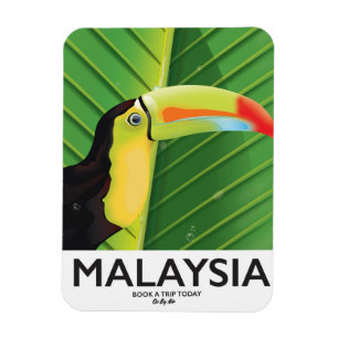 Magnet Flexible Affiche de voyage Toucan de Malaisie
