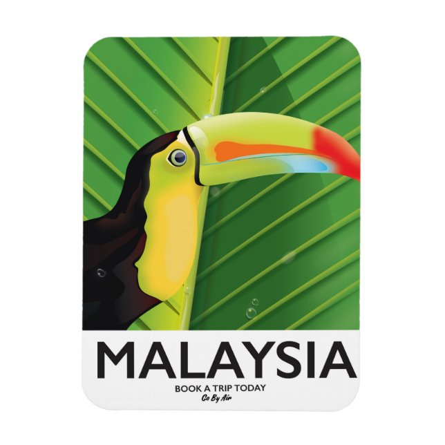 Magnet Flexible Affiche de voyage Toucan de Malaisie (Vertical)
